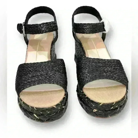 Tiago Wedges COLOR: BLACK RAFFIA Dolce Vita Size 9 NEW - Picture 4 of 9